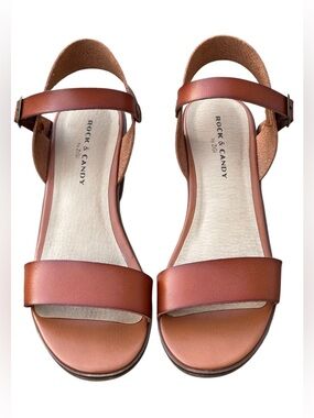 Rock & Candy Women's Tan-Brown Ankle Strap Sandals